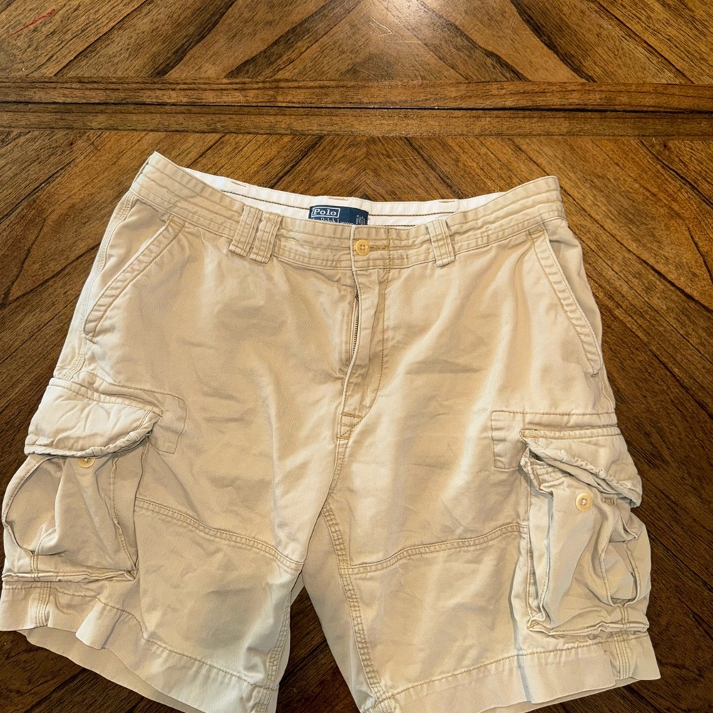 Y2K Polo by Ralph Lauren Tan Cargo Shorts Relaxed Fit